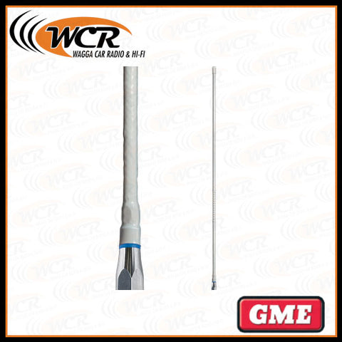 GME AE4018W UHF Fibreglass Ant Whip, WHT 6.6dBi